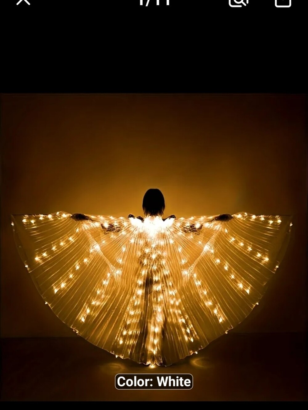 NEW LED ANGEL WINGS Abdominal Dance Wings, Lights It Is White Or MULTI COLOR!!! - Picture 9 of 16